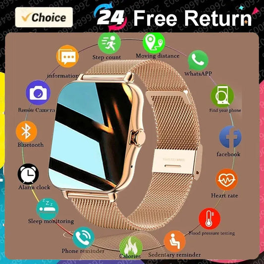 Smart Watch For Men Women Gift Full Touch Screen Sports Fitness Watches Bluetooth Calls Digital Smartwatch Wristwatch Watches